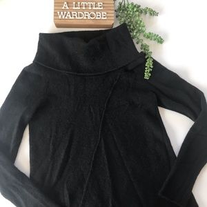 Neiman Marcus Cashmere Black Cowl Neck Sweater